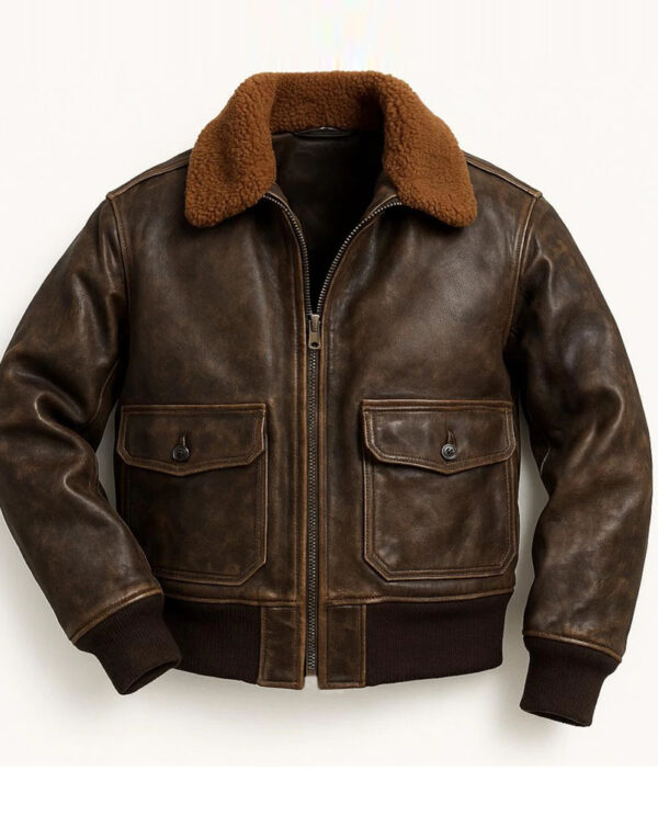Vintage G1 Bomber Jacket For Men in Brown