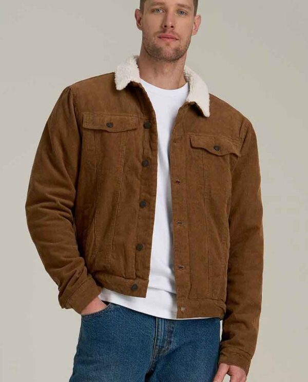 sherpa lined corduroy trucker jacket